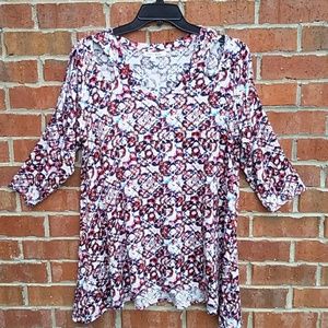 Rose & Olive Cold Shoulder Tunic Size 1x